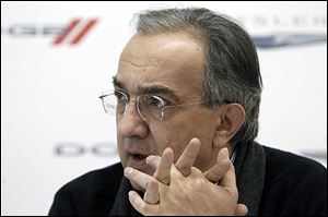 Chrysler Group CEO Sergio Marchionne speaks to the press at the North American International Auto Show in Detroit.