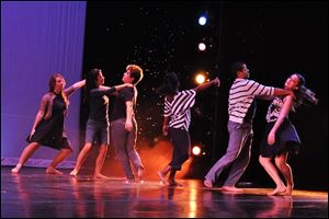 Dancers perform at the Wolfe Center Theatre, Bowling Green State University.