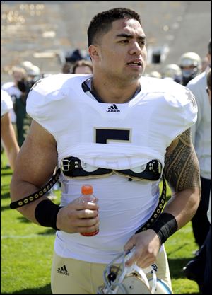 A story that Notre Dame LB Manti Te'o's girlfriend had died of leukemia -- a loss he said inspired him to help lead the Irish to the BCS championship game _ was dismissed by the university Wednesday, as a hoax perpetrated against the linebacker.
