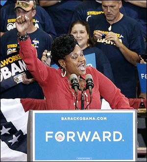 On Labor Day at Scott High School, Kenyetta Jones introduced President Obama during the campaign. She is a citizen co-chair of his inauguration.