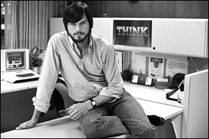 Actor Ashton Kutcher as Steve Jobs in the film, 'jOBS,' directed by Joshua Michael Stern.