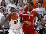  Michigan State's Branden Dawson and Ohio State's Deshaun Thomas vie for control of a loose ball.