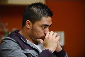 Notre Dame linebacker Manti Te'o pauses during an interview with ESPN on Friday.