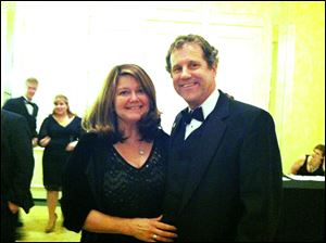 Sen Sherrod Brown and wife Connie Schultz at an Ohio gala at the Mayflower Hotel on Saturday.