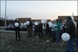 The count down begins before Morgan's friends and family release their balloons.