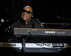 Singer Stevie Wonder performs during the Inaugural Ball.