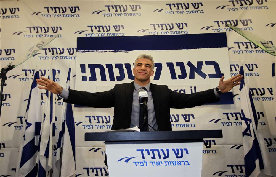 APTOPIX-Mideast-Israel-Elections-Yair-Lapid