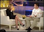  Notre Dame linebacker Manti Te'o, right, speaks with host Katie Couric during an interview for 