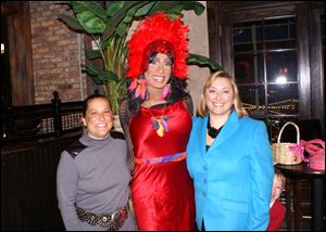 Kim Kearns, female impersonator London Asia, Clare Gorski at theToledo Opera celebrity wait night.