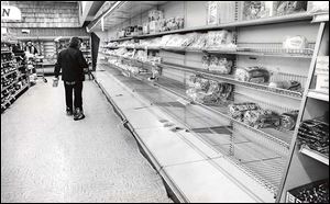 The selection of bread and baked goods was slim at the former Josephs' supermarket on Talmadge Road.