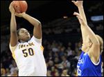  UT senior Brianna Jones plays on a unique team: None of the MAC’s other 23 teams — men’s and women’s — has more than two left-handers. The Rockets have six.