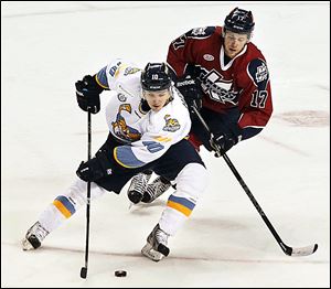 Toledo’s Adam Hobson has 11 points  in 17 games this season. He had 44 points in 39 games for the Walleye in 2009-10. 