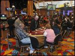  BIZ CASINO19p   11/19/2012   The Blade/Lori King  Bowling Green resident Mark Herzig deals blackjack at the Hollywood Casino in Toledo, Ohio.