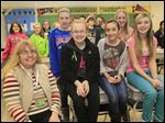  Teacher Mary McCoy, left, with her 