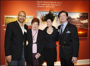 From left, Aaron Bivins, Peggy Grant, Condessa Croninger and Eric Hillenbrand at the Black History Month exhibit at 20 North Gallery.