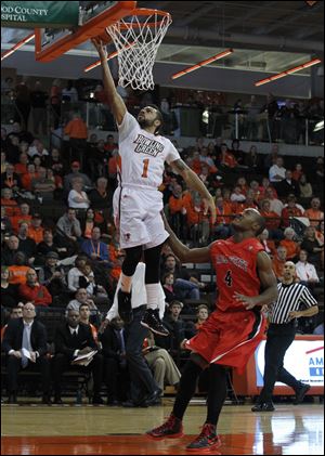 BGSU's Jordon Crawford steals the ball and lays it in for two.