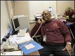  Willie Robinson, a volunteer with Toledo Police Department’s Retired Senior Volunteer Patrol, calls elderly residents who live alone to check on their well-being. He says it’s a way to ‘pay it forward.’