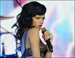 Rihanna performs at the Kentish Town Forum in London.