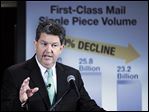  Postmaster General Patrick R. Donahoe says the U.S. Postal Service will stop delivering mail on Saturdays, but continue to deliver packages six days a week.