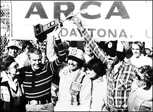 ARCA has been a springboard for many drivers. Kyle Petty, center, celebrates after winning the 1979 Daytona ARCA 200, which was his first start in the series.