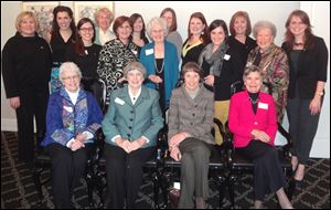 A Founder’s Day Luncheon was held at Toledo Country Club for Kappa Alpha Theta sorority. First Row (left to right): Marty VanVoorhis Wendler, Martha Kirkpatrick Marsh, Jacqueline Brown Yocum, Ann Boyer Sawyer Second Row (left to right): Jasmin Samimi Darling, Susan Spieker Kenney, Nancy Rulketter Fairhurst, Annie Tita, Carol Gray Dixon, Katherine Joslin Back Row (Left to right): Ann Williamson Meier, Melissa Straub, Bonnie Bearss Coyle, Janelle Fether, Leia Manos Stechschulte, Kailee McGuire, Anne Ericson Thomas.