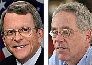 Mike DeWine, left, and Blade counsel Fritz Byers have expressed concerns about recent court rulings.