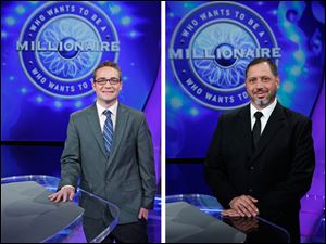 Tim McMahon of Perrysburg and Nick Montalbano of Toledo compete on 'Who Wants to be a Millionaire' next week.