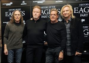 The Eagles, from left, Timothy B. Schmit, Don Henley, Glenn Frey and Joe Walsh after a news conference earlier this year for their documentary film 