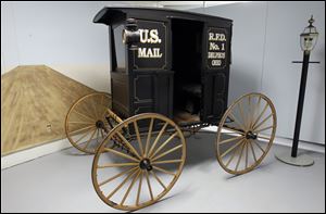 A 1906 Harrington rural mail buggy at the Delphos Museum of Postal History.
