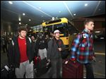  U.S. freestyle wrestling team members arrive at the Imam Khomeini airport in Tehran, Iran, early today to attend World Cup tournament. 