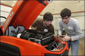 Pettisville High School students Nathan Betz, left, and Dexter Aeschliman competed in last year's competition.