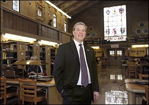 David Livingston was introduced as the ninth president of Lourdes University on Wednesday. He succeeds Robert Helmer.