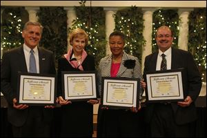 The 2013 Toledo-area Jefferson Awards finalists are, from left: Dean Ludwig, Joan Durgin, Laneta Goings, and Tony Siebeneck.  