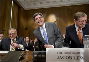 Jack Lew, center, was President Barack Obama's choice to be Treasury secretary.