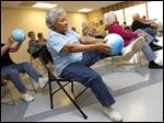  Marianne Payne works out with others recently at the Prime Movers dance exercise program at Pelham Manor.
