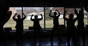 Seniors get fit during the Prime Movers dance exercise program recently at Pelham Manor.