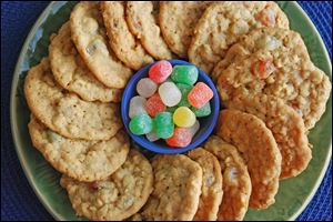 Old-fashioned cookies with gumdrops are delicious as well as pretty.