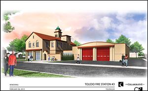 A drawing illustrates the proposal for Toledo’s oldest firehouse. 