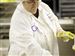 Gail Counterman adjusts a Peeps box as it move through the manufacturing process at the Just Born factory in Bethlehem, Pa.