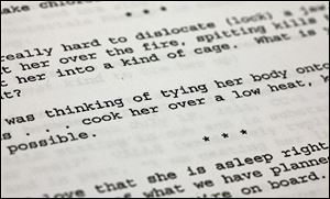 This photo shows a passage from a Federal complaint filed against Gilberto Valle, a New York City police officer charged with plotting to kidnap, cook and eat women.