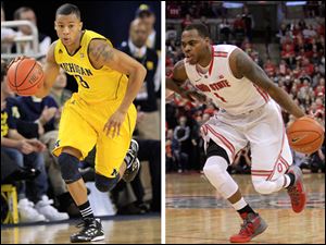 The specter of early departures for the NBA draft, such as Trey Burke, left, and DeShaun Thomas, has raised the win-now stakes for No. 10 Ohio State and sixth-ranked Michigan this March, though especially up north.
