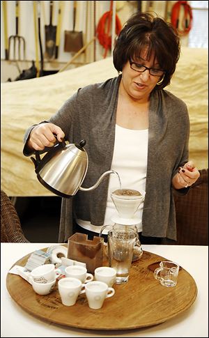 Susan Jambor is the fledgling company’s coffee tester.