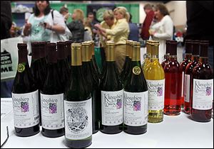Bottles of wine from Klingshirn Winery were available to buy Saturday during the Glass City Wine Festival.