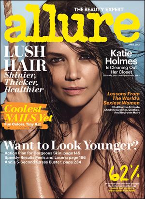 This magazine cover image released by Allure shows actress Katie Holmes on the cover of the April 2013 issue.