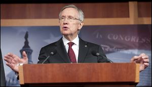 Senate Majority Leader Harry Reid, D-Nev., speaks during a news conference on Capitol Hill in Washington. 
