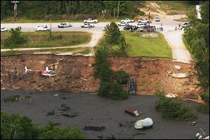 In May, 2008, a massive sinkhole near Daisetta, Texas,  swallowed up oil field equipment and some vehicles.