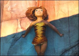 The caveman comedy “The Croods” left an indelible mark on the wall, opening at No. 1 with an estimated $44.7 million.