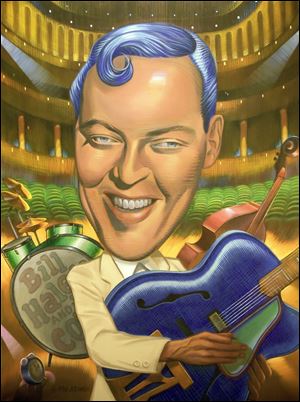 Mr. Atomic painting of Bill Haley by Mark Kersey.