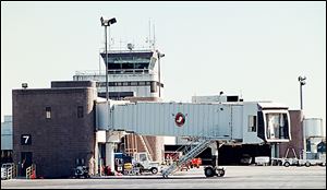 Overnight air-traffic service from the tower at Toledo Express Airport could be eliminated to save money under the federal government's budget sequestration.  