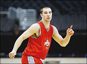 Ohio State's Aaron Craft practices on Wednesday in Los Angeles.